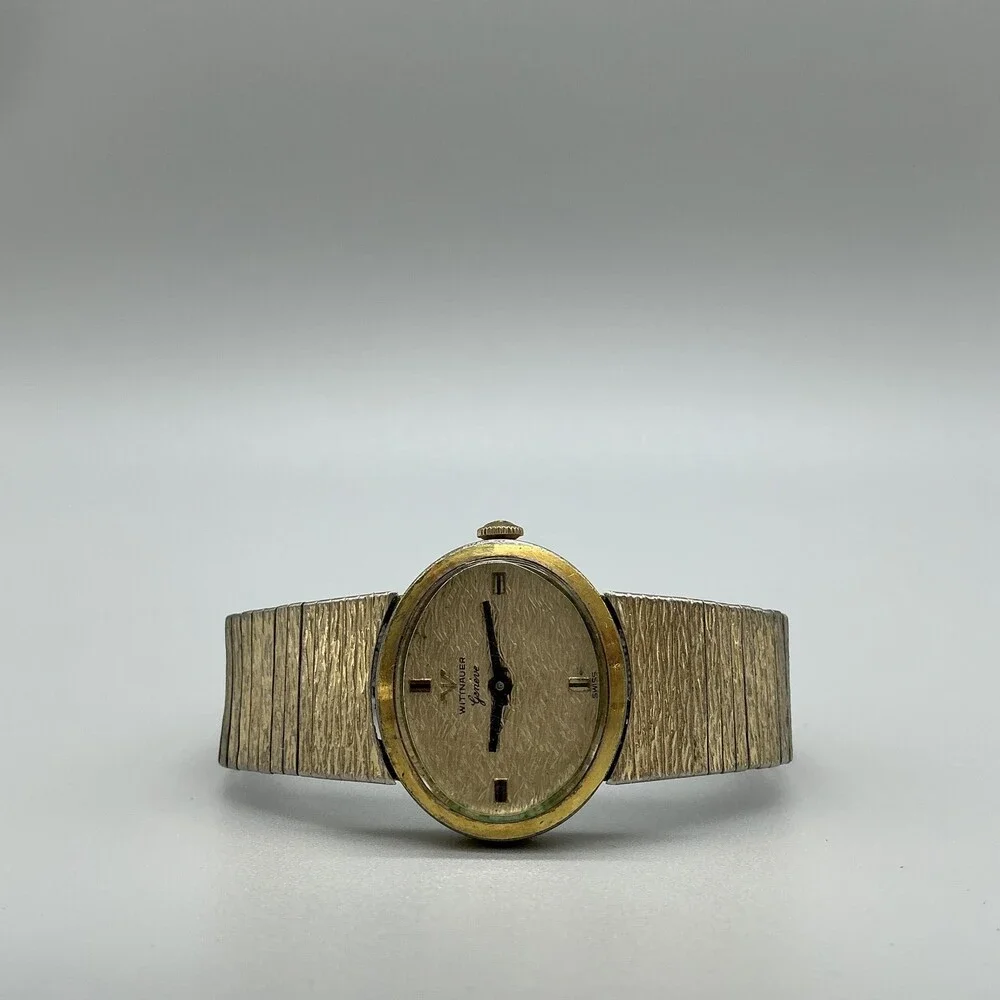 Vintage Wittnauer Geneve Womens Watch 27mm Gold Tone Dial Textured Manual Wind